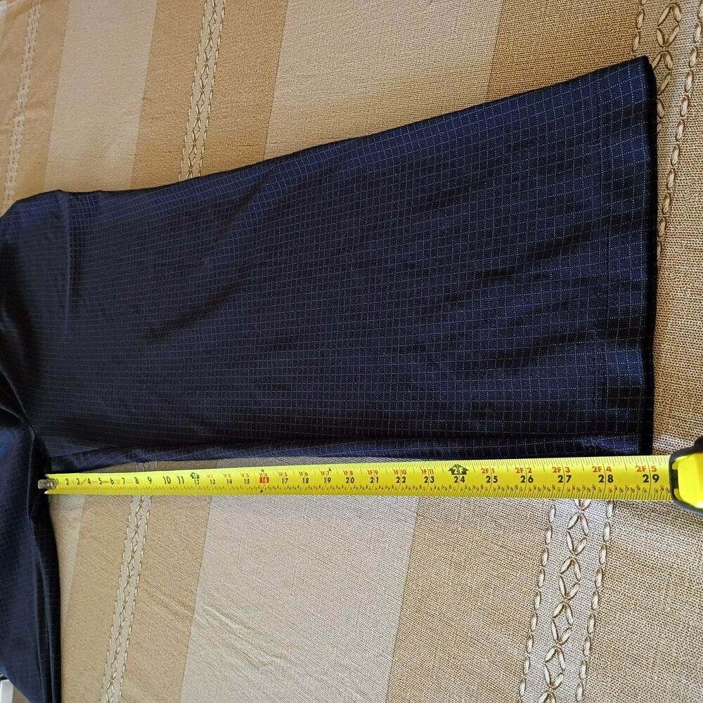 Avenue Pull On Dress Pants Trousers Soft Blue Stretchy Checker Pattern 14/16 - Picture 8 of 8